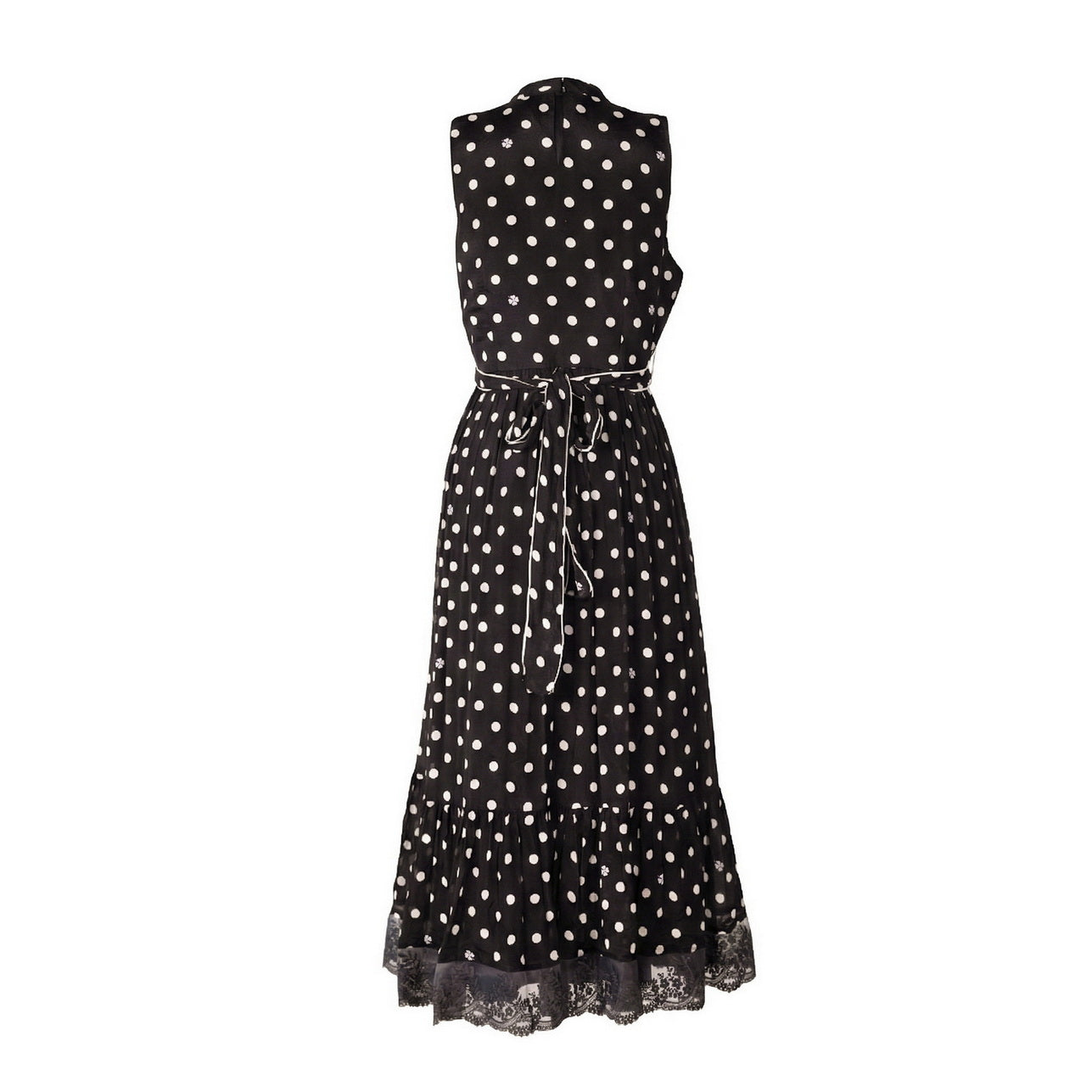 Polka Dot - Pleated Belted Dress