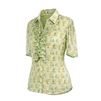 Picnic - Ruffled Shirt & Tiered Skirt Set