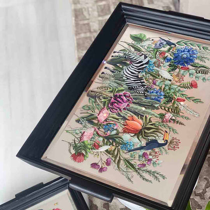 Trays - Jungle Stacked Edge Large Black