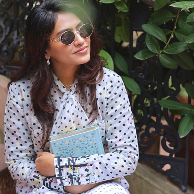 Polka Dot - Bias-Cut Gathered Skirt