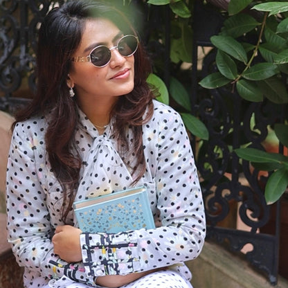 Polka Dot - Bias-Cut Gathered Skirt