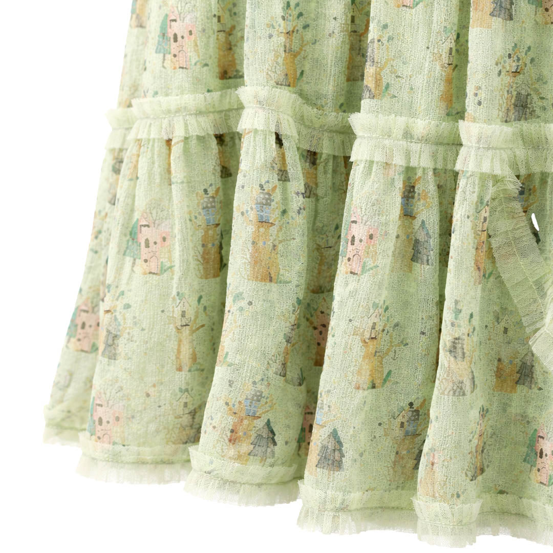 Picnic - Ruffled Shirt & Tiered Skirt Set