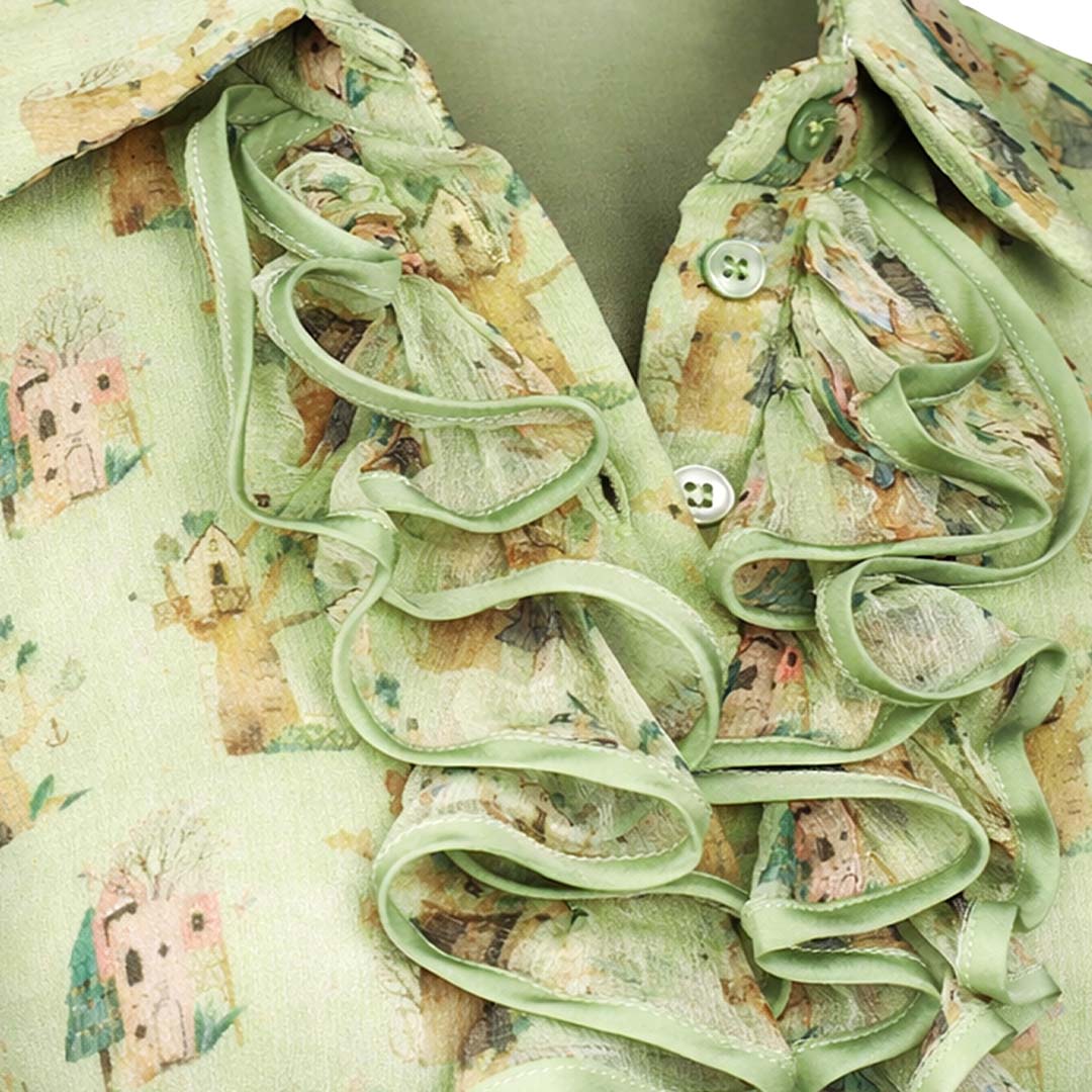 Picnic - Ruffled Shirt & Tiered Skirt Set