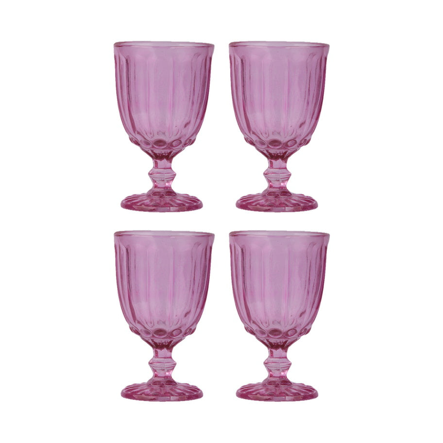 Glasses - Dotted Light Pink (Set of 4)