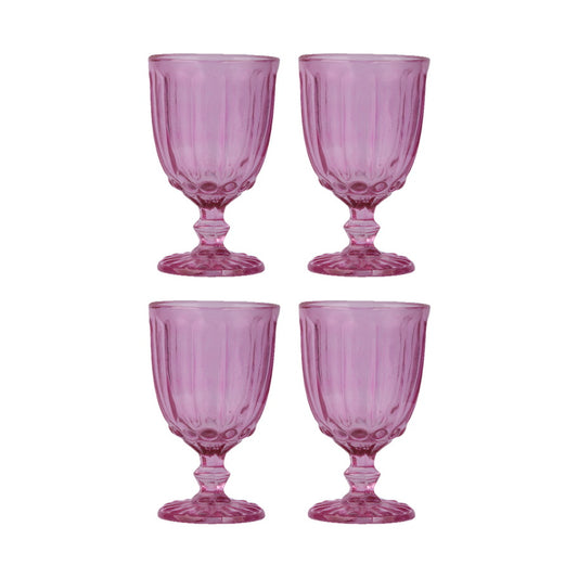 Glasses - Dotted Light Pink (Set of 4)