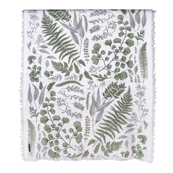 Twill Pashmina - Leaves Green