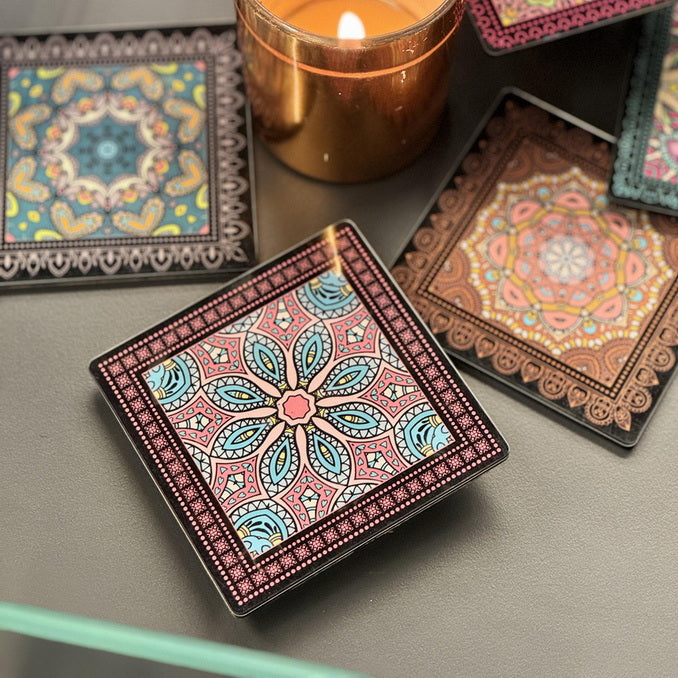 Coasters -  Mandala Zazu Black (Set of 4)