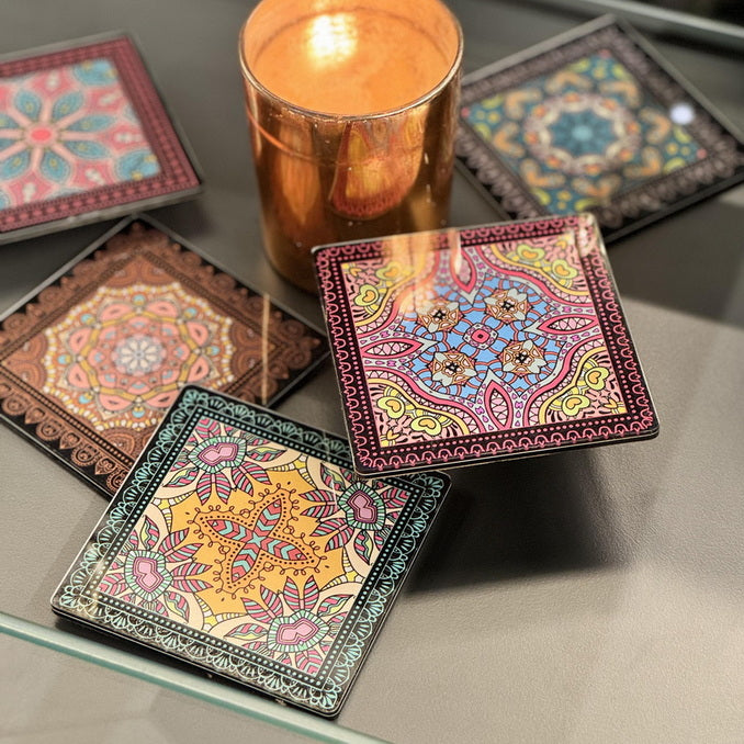 Coasters -  Mandala Zazu Black (Set of 4)
