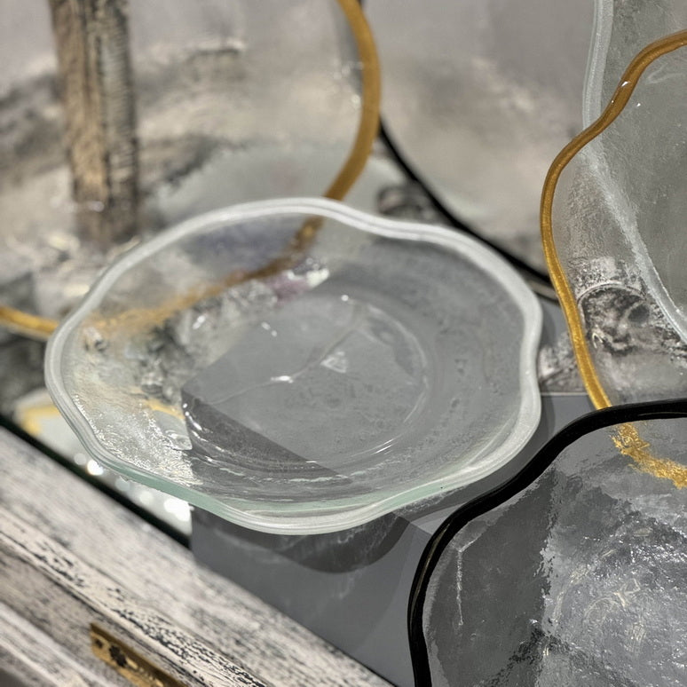 Dinner Plates - Signature Silver Rim (Set of 4)