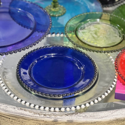 Quarter Plates - Dotted Royal Blue (Set of 4)