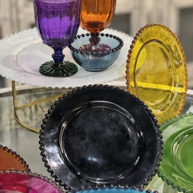 Quarter Plates - Dotted Yellow (Set of 4)
