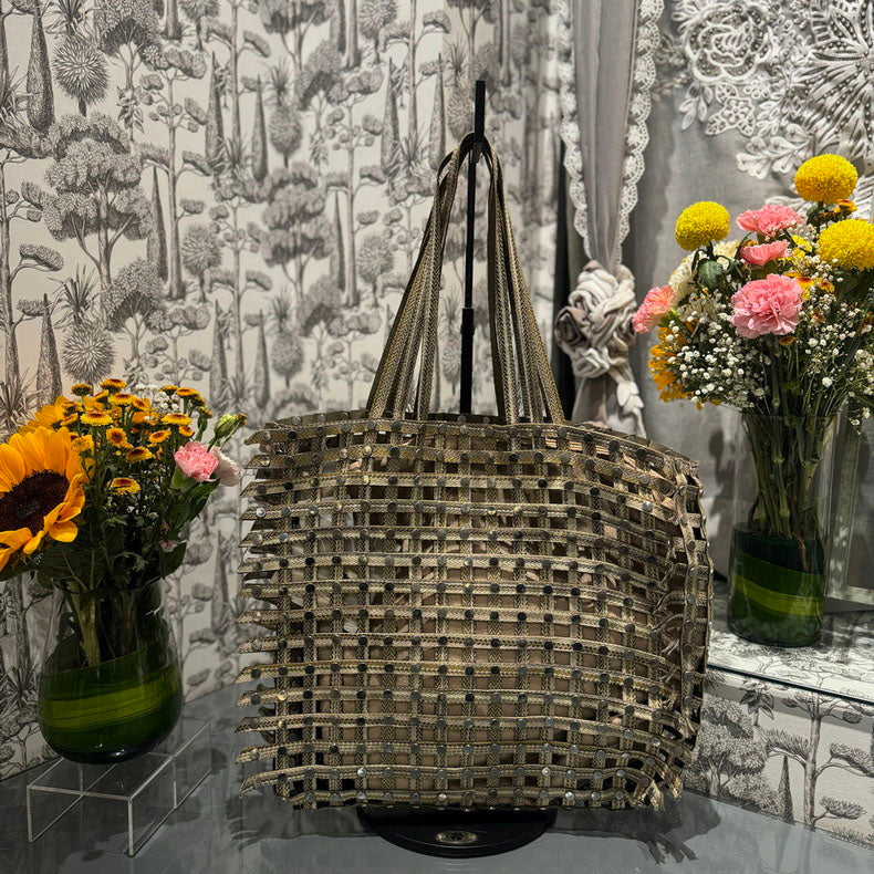 Rivet Reversible - Jute & Metallic Copper Large