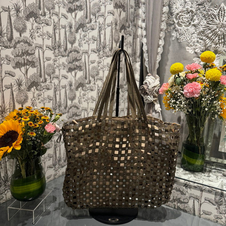 Rivet Reversible - Jute & Metallic Copper Large