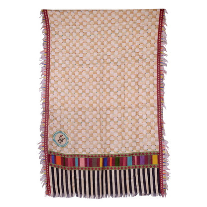 Twill Pashmina - Checks Motif Embroidery