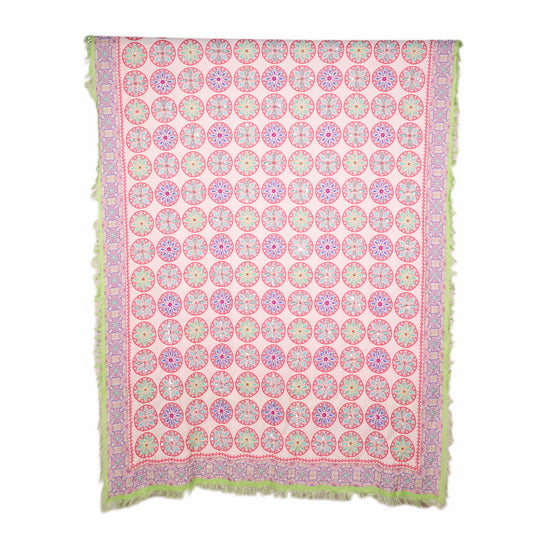 Twill Pashmina Embroidered Shawl - Circle Mandala