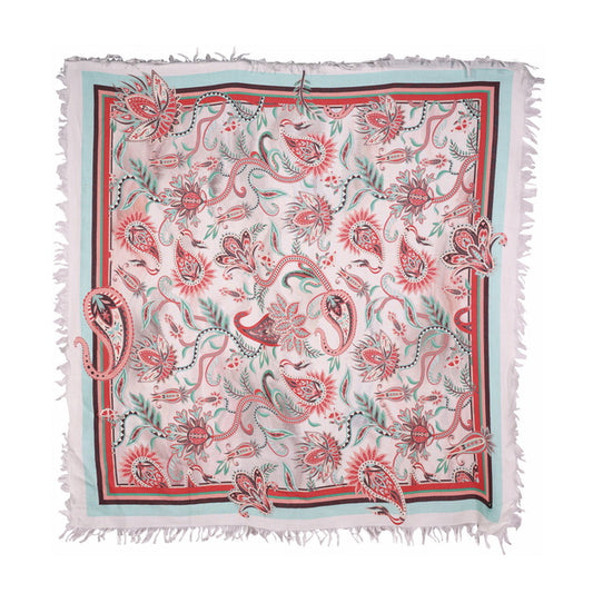 Twill Pashmina Scarf - Blue Paisely