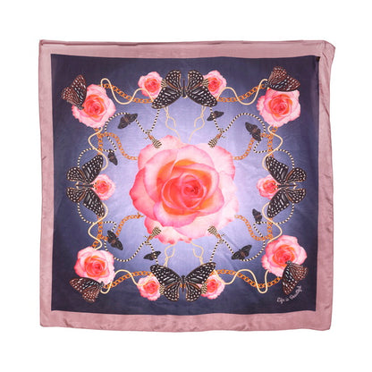Silk Habutai -  Border Brown