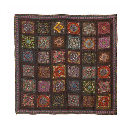 Silk Habutai - Mandala Black